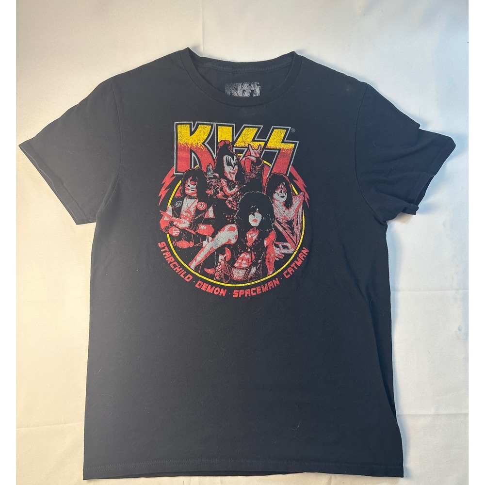 Mens KISS Band Graphic T Shirt Black MD M Rock Concert Tour Music